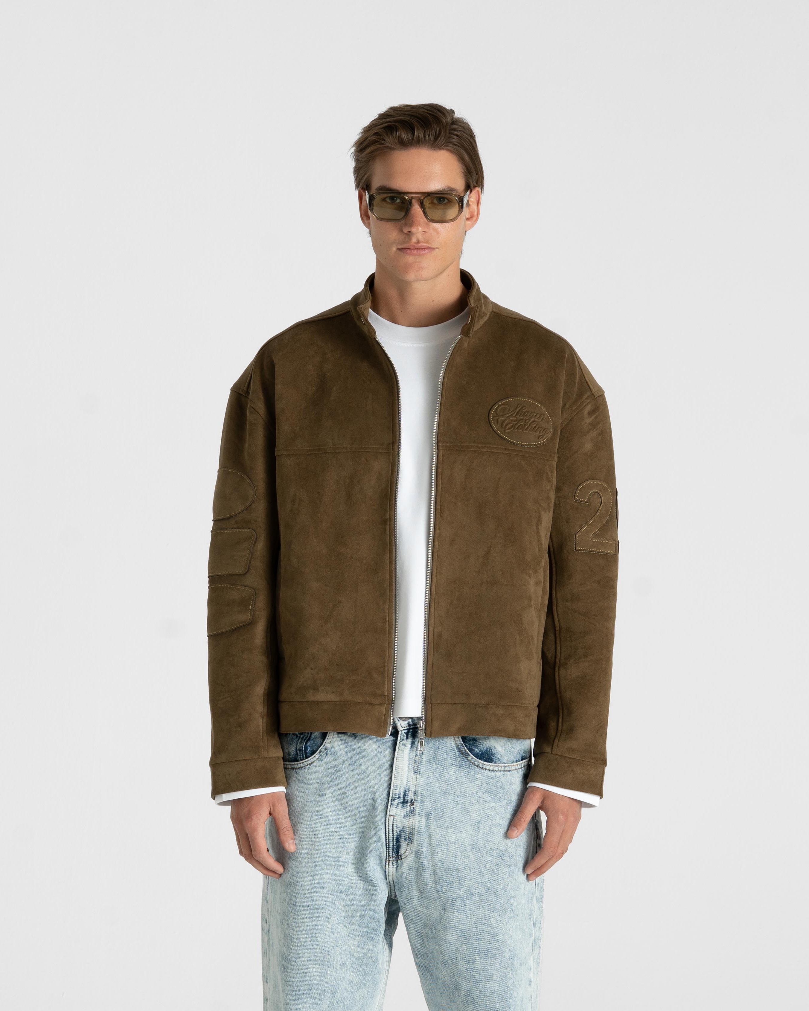 Suede Jacket Moss Green